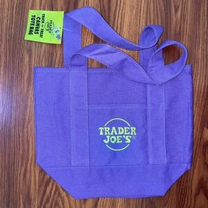 NWT Trader Joe’s Limited Edition Trick or Treat Mini Canvas Tote Bag - Purple